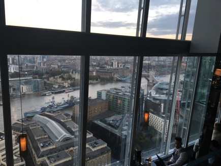 View from the bar, The Shard, London Bridge 31st floor